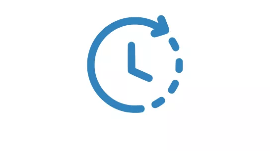 Graphic of a clock encircled with an arrow