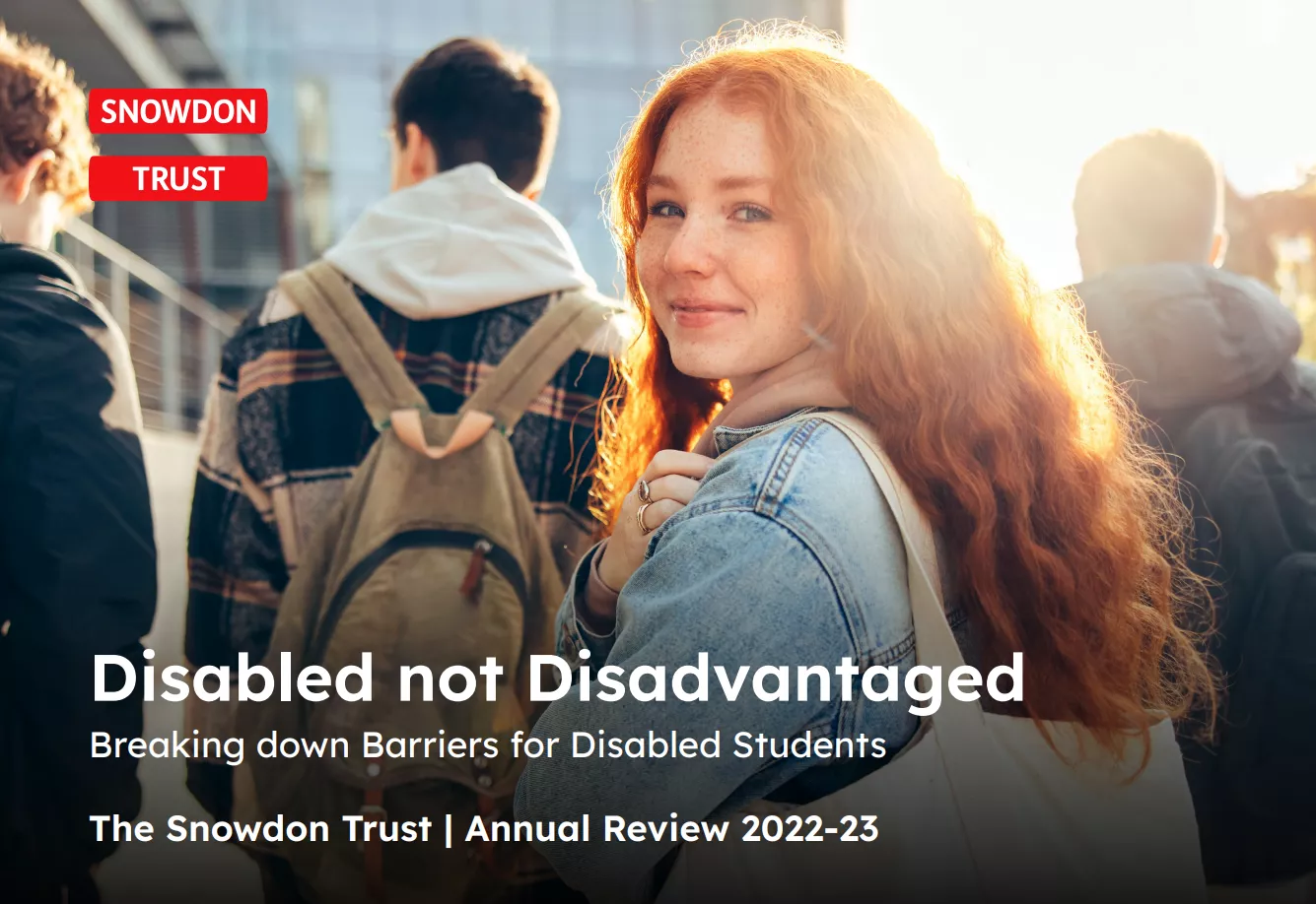 Front cover of The Snowdon Trust Annual Review 2022-23. The Snowdon Trust logo is in the top left, and the title 